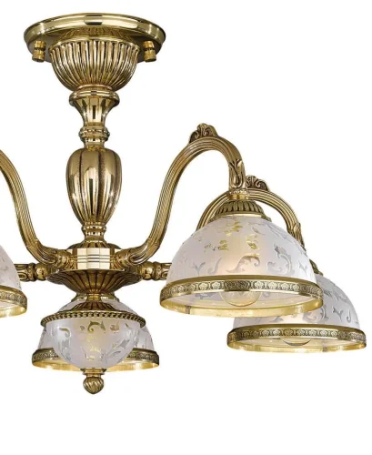 Люстра потолочная  PL 6322/5 Reccagni Angelo белая на 5 ламп, основание золотое в стиле классический  фото 2