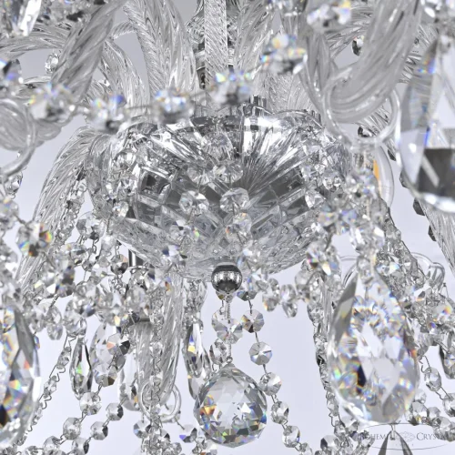 Люстра подвесная 105/10/240 Ni Bohemia Ivele Crystal без плафона на 10 ламп, основание никель прозрачное в стиле классический sp фото 5