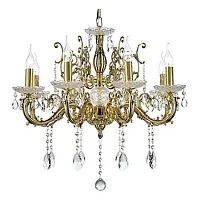 Люстра подвесная Colzano E 1.1.8.400 CG Dio D'Arte без плафона на 8 ламп, основание золотое в стиле барокко классический 