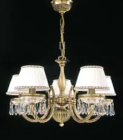 Люстра подвесная  L 4661/5 Reccagni Angelo белая на 5 ламп, основание античное бронза в стиле классический 