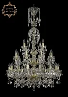 Люстра подвесная хрустальная 11.25.16+8+4.300.3d.XL-130.Gd.Sp Bohemia Art Classic прозрачная на 28 ламп, основание золотое в стиле классический Люстра подвесная хрустальная 11.25.16+8+4.300.3d.XL-130.Gd.Sp Bohemia Art Classic прозрачная на 28 ламп, основание золотое в стиле классический