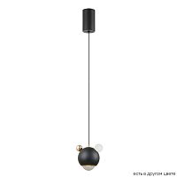Светильник подвесной LED AMIGO SP LED BLACK Crystal Lux чёрный 1 лампа, основание чёрное в стиле современный шар