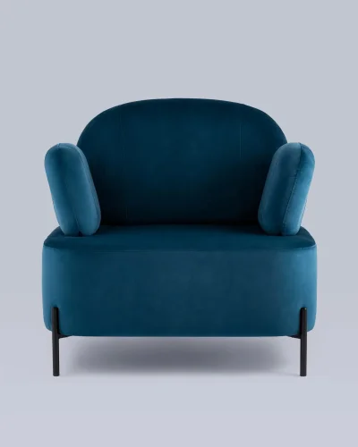 Кресло Кэнди велюр синий УТ000036650 Stool Group, синий/велюр, ножки/металл/чёрный, размеры - *790***860*790мм фото 5