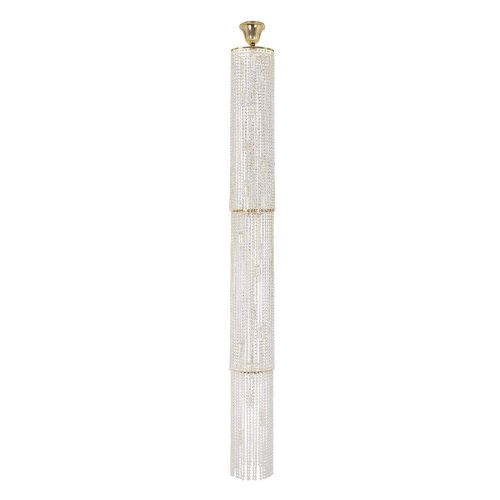 Люстра хрустальная каскадная столб Lazio E 1.9.25.502 G Arti Lampadari прозрачная без плафона на 15 ламп, основание золотое в стиле классический 