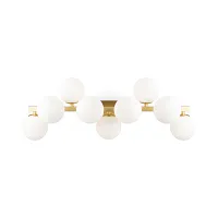 Бра Dallas MOD547WL-09BS Maytoni белый 9 ламп, основание золотое в стиле современный молекула