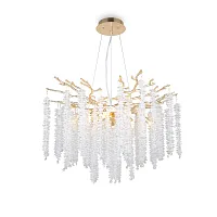 Люстра подвесная Майнрал (Mineral) FR1010PL-08G Freya прозрачная на 8 ламп, основание золотое в стиле современный классический флористика ветви Люстра подвесная Майнрал (Mineral) FR1010PL-08G Freya прозрачная на 8 ламп, основание золотое в стиле современный классический флористика ветви