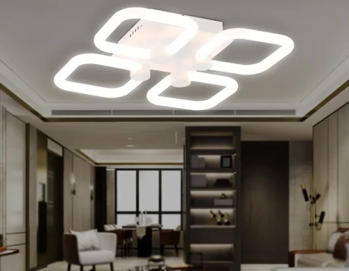 Люстра потолочная LED с пультом FA3819 Ambrella light белая на 1 лампа, основание белое в стиле современный хай-тек с пультом фото 2