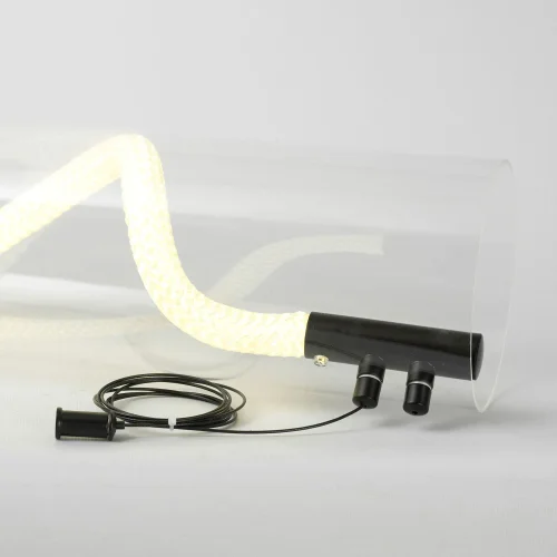 Светильник подвесной LED River LSP-7289 Lussole прозрачный 1 лампа, основание чёрное в стиле хай-тек современный линейный фото 2
