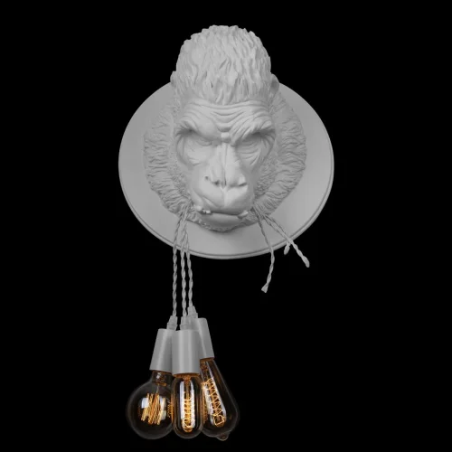 Бра Gorilla 10178 White LOFT IT без плафона на 3 лампы, основание белое в стиле современный обезьяна фото 2