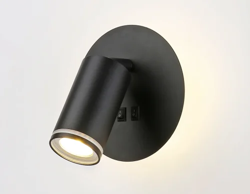 Бра с выключателем LED FW2463 Ambrella light чёрный на 1 лампа, основание чёрное в стиле современный хай-тек  фото 3