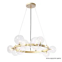 Люстра подвесная AGATA SP15 V2 GOLD/TRANSPARENTE Crystal Lux прозрачная на 15 ламп, основание золотое в стиле современный шар Люстра подвесная AGATA SP15 V2 GOLD/TRANSPARENTE Crystal Lux прозрачная на 15 ламп, основание золотое в стиле современный шар