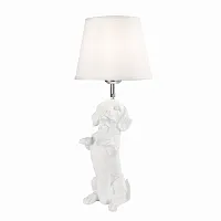 Настольная лампа Narni SLE115214-01 Evoluce белая 1 лампа, основание белое смола металл в стиле современный собака