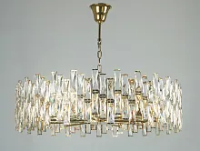 Люстра подвесная 10123+9/C gold Newport прозрачная на 12 ламп, основание золотое в стиле американский современный 