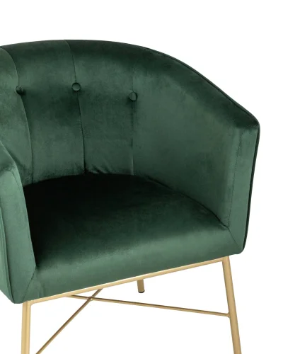 Кресло Шале, велюр зеленый УТ000005601 Stool Group, зелёный/велюр, ножки/металл/44483, размеры - ****670*620мм фото 7