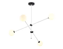 Люстра потолочная TR2505 Ambrella light белая на 4 лампы, основание чёрное в стиле современный 