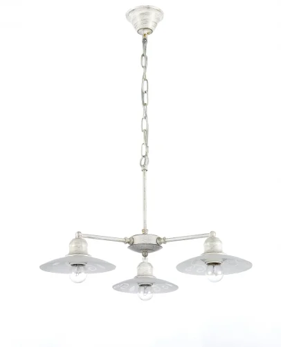 Люстра подвесная лофт Taviano E 1.1.3 WG Arti Lampadari белая на 3 лампы, основание белое в стиле лофт 