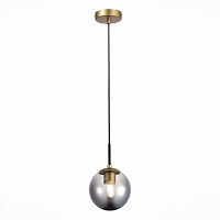 Светильник подвесной Scorze SLE1097-303-01 Evoluce серый чёрный 1 лампа, основание матовое золото в стиле современный шар