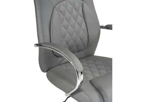 Компьютерное кресло Tron grey 15516 Woodville, серый/искусственная кожа, ножки/металл/хром, размеры - *1210***610*700 фото 7
