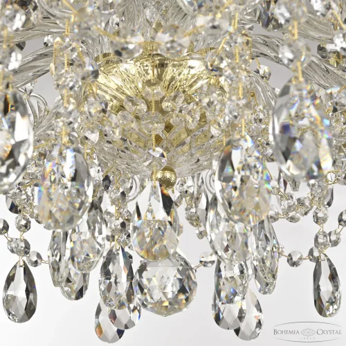 Люстра подвесная 107/10/141 G Bohemia Ivele Crystal без плафона на 10 ламп, основание прозрачное золотое в стиле классический sp фото 4