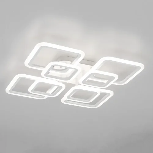 Люстра потолочная LED с пультом Марсель CL232180R Citilux белая на 1 лампа, основание белое в стиле современный хай-тек с пультом квадраты фото 2