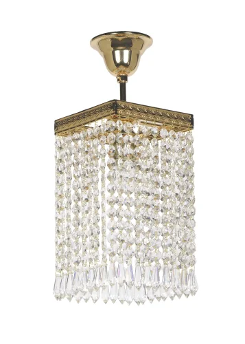 Люстра хрустальная потолочная Cremono E 1.3.14.200 G Dio D'Arte без плафона на 1 лампа, основание золотое в стиле классический 