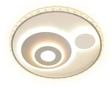 Люстра потолочная LED с пультом FA244 Ambrella light белая на 1 лампа, основание белое в стиле хай-тек с пультом