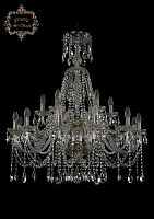 Люстра подвесная хрустальная 11.12.12+6.300.2d.XL-94.Br.Sp Bohemia Art Classic прозрачная на 18 ламп, основание бронзовое в стиле классический Люстра подвесная хрустальная 11.12.12+6.300.2d.XL-94.Br.Sp Bohemia Art Classic прозрачная на 18 ламп, основание бронзовое в стиле классический