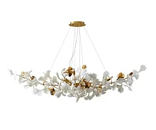 Люстра подвесная Сири 07868-10A,36 Kink Light белая на 10 ламп, основание латунь в стиле современный флористика ветви