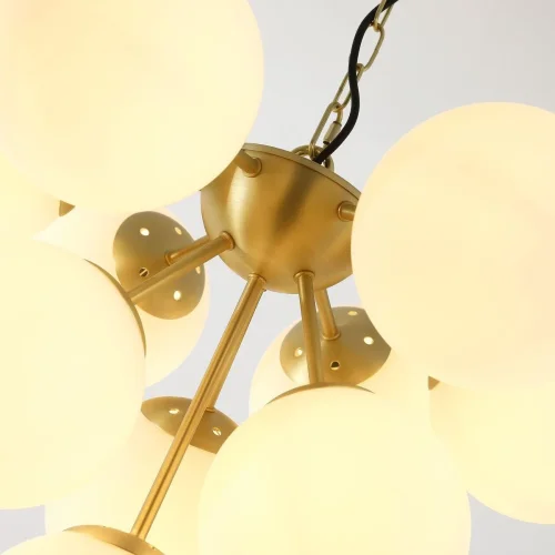 Люстра подвесная Botrus 2733-10P Favourite белая на 10 ламп, основание золотое в стиле кантри шар фото 2