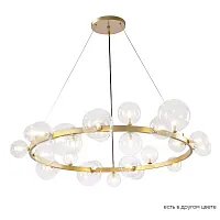 Люстра подвесная AGATA SP24 V2 GOLD/TRANSPARENTE Crystal Lux прозрачная на 24 лампы, основание золотое в стиле модерн шар