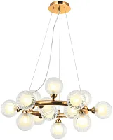 Люстра подвесная Shardin 2165/05/15P Stilfort белая прозрачная на 15 ламп, основание бронзовое в стиле современный шар