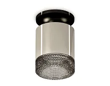 Светильник накладной Techno spot XS7405024 Ambrella light серебряный 1 лампа, основание чёрное в стиле хай-тек модерн круглый