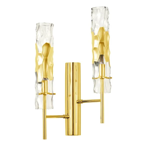 Бра PRIMAVERA AP2 GOLD Crystal Lux прозрачный на 2 лампы, основание золотое в стиле современный  фото 4