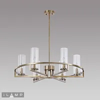 Люстра подвесная Evolution 6806-6 QGD iLamp прозрачная на 6 ламп, основание матовое золото в стиле современный американский Люстра подвесная Evolution 6806-6 QGD iLamp прозрачная на 6 ламп, основание матовое золото в стиле современный американский