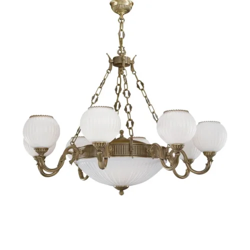 Люстра подвесная  L 9250/8+3 Reccagni Angelo белая на 11 ламп, основание античное бронза в стиле классический 
