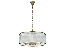 Люстра подвесная 3686/C brass Newport прозрачная на 8 ламп, основание латунь в стиле американский современный 