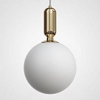 Светильник подвесной Parachilna 179978-22 ImperiumLoft белый 1 лампа, основание золотое в стиле модерн молекула шар
