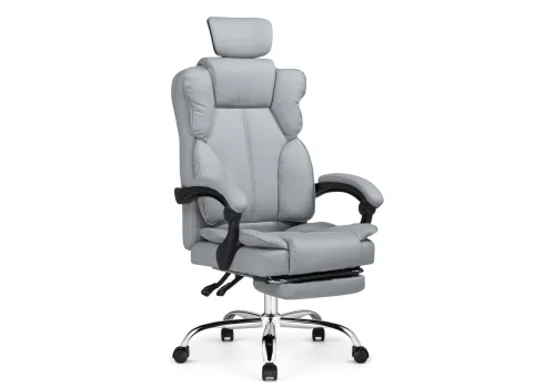 Компьютерное кресло Baron light gray 15635 Woodville, серый/экокожа, ножки/металл/хром, размеры - *1360***640*640 фото 2
