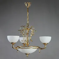 Люстра подвесная  TOLEDO 02155/3 WP AMBIENTE by BRIZZI белая на 6 ламп, основание бронзовое в стиле классический 