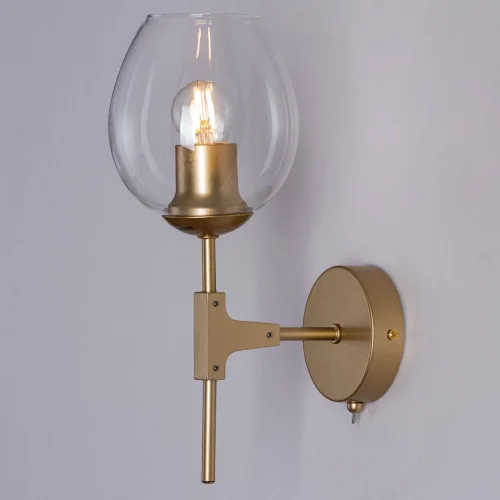 Бра с выключателем Yuka A4103AP-1GO Arte Lamp прозрачный на 1 лампа, основание золотое в стиле современный  фото 2