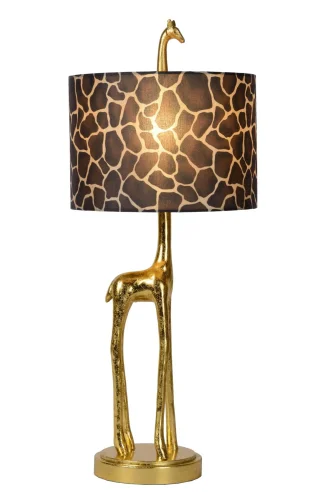 Настольная лампа Extravaganza Miss Tall 10506/81/02 Lucide коричневая 1 лампа, основание матовое золото металл в стиле винтаж современный 