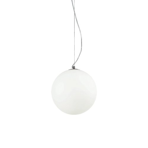 Светильник подвесной MAPA FADE SP1 D30 Ideal Lux белый 1 лампа, основание хром в стиле современный шар