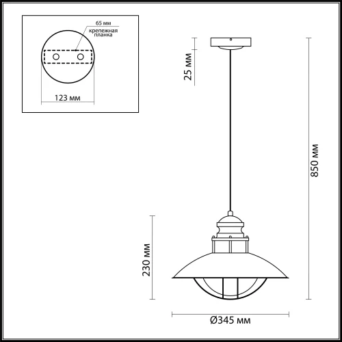 Подвесной светильник Dante 4164/1 Odeon Light уличный IP23 коричневый 1 лампа, плафон прозрачный в стиле классический E27 фото 2