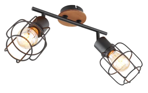 Спот с 2 лампами Willa 54037-2 Globo чёрный E27 в стиле лофт современный 