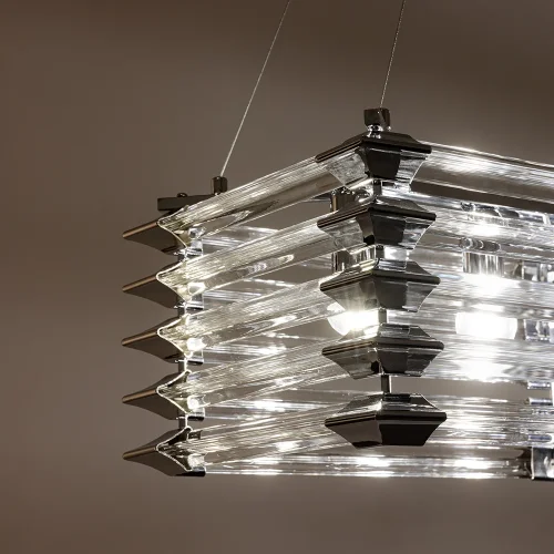 Люстра подвесная Caravaggio A1059SP-6CC Arte Lamp прозрачная на 6 ламп, основание хром в стиле современный  фото 3