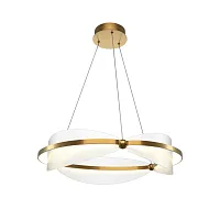 Люстра подвесная ЛЕД Бриз (Breeze) MOD281PL-L45BS3K Maytoni белая прозрачная на 1 лампу, основание латунь в стиле арт-деко современный Люстра подвесная ЛЕД Бриз (Breeze) MOD281PL-L45BS3K Maytoni белая прозрачная на 1 лампу, основание латунь в стиле арт-деко современный