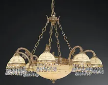 Люстра подвесная  L 7103/8+3 Reccagni Angelo бежевая на 11 ламп, основание золотое в стиле классический 