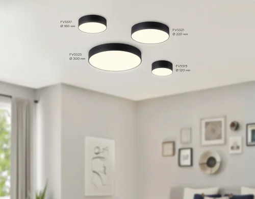 Светильник накладной LED Air Alum FV5517 Ambrella light чёрный 1 лампа, основание чёрное в стиле современный хай-тек  фото 6