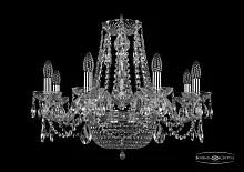 Люстра подвесная 1450/8/160/250 Ni Bohemia Ivele Crystal без плафона на 11 ламп, основание прозрачное никель в стиле классика sp