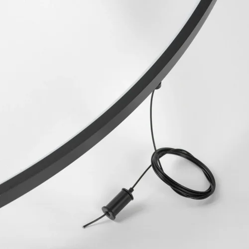 Люстра подвесная LED Dade LSP-7248 Lussole чёрная на 1 лампа, основание чёрное в стиле минимализм хай-тек современный кольца фото 3